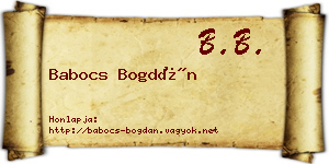 Babocs Bogdán névjegykártya